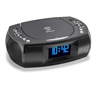 Karcher UR 1308 Radio-réveil avec double alarme, chargeur USB et fonction sauvegarde de batterie FM/DAB+. Noir