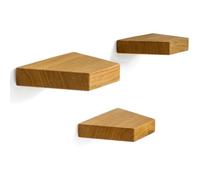 Kardamov Studio Lot de 3 mini étagères murales en bois fabriquées à la main à Berlin - Petites étagères flottantes en chêne - Étagères trapézoïdales décoratives minimalistes - Étagères polyvalentes