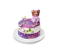 Kardasis Barbie Fairytopia dessus de gâteau avec Figurines comestibles | Décoration comestible pour gâteaux | Décoration de gâteau pour l' anniversaire | 20 cm + 4 rubans 28 x 4 cm + 1 Figurine 3D