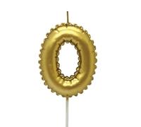 Kardasis Bougies d’anniversaire chiffres 0-9, 8 cm or en forme de ballon | Bougies décoratives pour gâteaux d’anniversaire, enfants & adultes | Décoration élégante pour fête, anniversaire ou jubilé