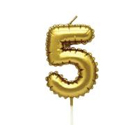 Kardasis Bougies d’anniversaire chiffres 0-9, 8 cm or en forme de ballon | Bougies décoratives pour gâteaux d’anniversaire, enfants & adultes | Décoration élégante pour fête, anniversaire ou jubilé