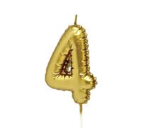 Kardasis Bougies d’anniversaire chiffres 0-9, 8 cm or en forme de ballon | Bougies décoratives pour gâteaux d’anniversaire, enfants & adultes | Décoration élégante pour fête, anniversaire ou jubilé