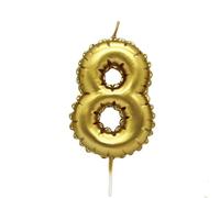 Kardasis Bougies d’anniversaire chiffres 0-9, 8 cm or en forme de ballon | Bougies décoratives pour gâteaux d’anniversaire, enfants & adultes | Décoration élégante pour fête, anniversaire ou jubilé