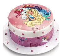 Kardasis Décoration de gâteau Barbie | Papier comestible décoration gâteau | Déco de gateau comestible amusantes pour anniversaire Barbie | 20cm + 3 rubans