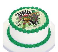 Kardasis Teenage Mutant Ninja Turtles cake topper avec papier sucre | Topper comestible pour gâteaux | Disque Azyme Décoration de gâteau pour l'anniversaire thème Tortues Ninja | 20cm