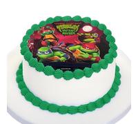 Kardasis Teenage Mutant Ninja Turtles cake topper avec papier sucre | Topper comestible pour gâteaux | Disque Azyme Décoration de gâteau pour l'anniversaire thème Tortues Ninja | 20cm