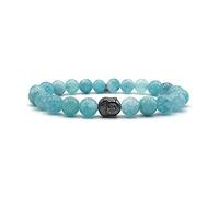 KARDINAL WEIST bouddha aigue marine bracelet, semi-précieuse perles, pierre naturelle, bijoux pour - chakra - amitié - chance - espoir (L)