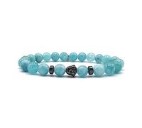KARDINAL WEIST souriant bouddha aigue marine bracelet, semi-précieuse perles, pierre naturelle, bijoux pour - chakra - amitié - chance - espoir (XS)