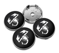 KardoL 4 pièces 60mm Auto Cache Moyeux Compatible avec pour Fiat Abarth 595 500 Abarth 124 Spider - Solide et Robuste - Enjoliveurs pour Jantes,B