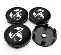 KardoL 4 pièces 60mm Auto Cache Moyeux Compatible avec pour Fiat Abarth 595 500 Abarth 124 Spider - Solide et Robuste - Enjoliveurs pour Jantes,E