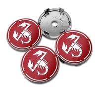 KardoL 4 pièces 60mm Auto Cache Moyeux Compatible avec pour Fiat Abarth 595 500 Abarth 124 Spider - Solide et Robuste - Enjoliveurs pour Jantes,C