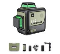 Kardone - Niveau Laser L12-360° auto nivelant 3 lignes vertes outil professionnel, batterie rechargeable Lithium, accessoires pour chantier et travaux de rénovation