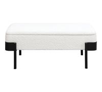 Kare Banc Design Angelo - Blanc - avec Espace de Rangement - Charge maximale : 110 kg - pour 1 à 2 Personnes - pour Chambre à Coucher, Rangement, Salon, Pieds en Acier - 45 x 101 x 46 cm (H x l x P)