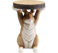 Kare Beistelltisch Animal Rabbit Braun Table d'appoint, polyrésine, Marron, 52x35,5x31,5
