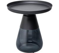 Kare Beistelltisch Bottiglia Smoke Schwarz Table d'appoint, Verre Métal, Noir, 52x50x50
