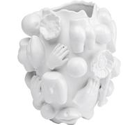 Kare Body Part Vase Design, Blanc, décoratif, en céramique, Fait à la Main, pièce Unique, 25 cm (H)