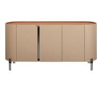 Kare Buffet Design Tango, Beige/Orange, 150 x 75 cm, avec 4 Compartiments, revêtement Textile, Rangement Robuste, Salon