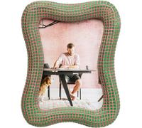 Kare Cadre photo design Wavy - Peint à la main - Unique - Possible - Montage mural possible - Design moderne - Taille A5 - Idée cadeau - 23 x 18 x 2 cm (H x l x P)