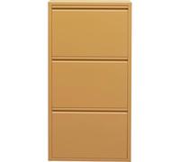 Kare Caruso 3 Boîte à Chaussures en Acier Jaune, 3 Compartiments basculants, Espace pour 6 Paires de Chaussures, Fin, Peu encombrant, Rangement à Chaussures, Couloir, Sol 103 x 50 x 15 cm (H x l x P)
