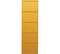 KARE Caruso Boîte à Chaussures Design en Acier 5 Compartiments pour 10 Paires de Chaussures Jaune 170 x 50 x 15 cm