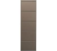 Kare Caruso Boîte à Chaussures Design en Acier 5 Compartiments pour 10 Paires de Chaussures Taupe 170 x 50 x 15 cm