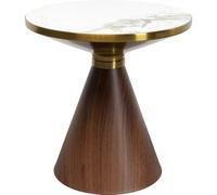 Kare Cono Table d'appoint Design en céramique avec Plateau en marbre Marron 50 cm de diamètre 52 x 50 x 50 cm