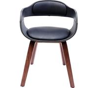 Kare Costa Chaise design en noyer Marron/noir Chaise de bureau, salle à manger, accoudoirs et dossier, aspect cuir, rembourrée, 75 x 53 x 51 cm (H x l x P)