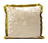 Kare Coussin Design Cannes Poudre, Blanc, 45 x 45 cm, Coussin décoratif, Coussin de canapé, avec Fermeture éclair, Housse en Velours