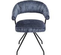Kare Design Arabella Chaise de Salle à Manger pivotante à 180° avec accoudoirs Hauteur d'assise 50 cm Chaise rembourrée Bleu