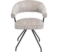 Kare Design Arabella Chaise de Salle à Manger pivotante à 180° Hauteur d'assise 50 cm Gris argenté