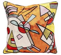 Kare Design Art Line Coussin Orange, Multicolore, 50 x 50 cm, Housse Amovible avec Fermeture éclair, Coussin décoratif avec Rembourrage, Coussin décoratif, Coussin de canapé