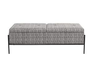 Kare Design - Banquette en Tissu Noir et Blanc avec Coffre de Rangement