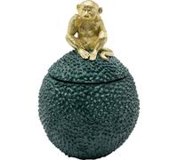 Kare Design Boîte de rangement décorative en étain Motif singe Vert 30 x 20 x 20 cm