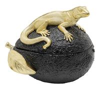 Kare Design Boîte décorative en étain Motif lézard d'avocat Noir 15 x 17 x 11 cm