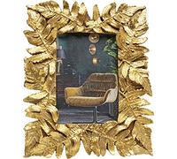 Kare Design Cadre photo Gold Leaves, or, fait à la main, chaque pièce est unique, vertical, decoration chambre, salon, couloir, cuisine, bureau, 10x15cm, 20 x 3 x 24