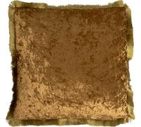 Kare Design Cannes Gold, 55 x 55 cm, Housse Amovible avec Fermeture éclair, avec Bords à Franges, Coussin décoratif avec Rembourrage, Coussin décoratif, Coussin de canapé