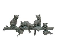 Kare Design Cats Life Porte-manteau mural avec 5 crochets Motif chats Pour couloir, entrée Gris 18 x 42 x 7 cm (H x l x P)