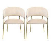 Kare Design Chaise avec accoudoirs Belle Velours crème