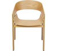 Kare Design Chaise avec accoudoirs Biarritz Nature, Assise en Bois, Pieds en métal Robuste, Chaise de Salle à Manger, Fauteuil, Meuble Moderne, Tabouret pour la Maison et la Cuisine