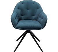 Kare Design Chaise avec accoudoirs pivotante Carlito Mesh Bleue