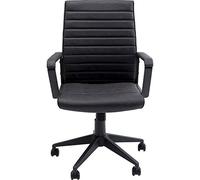 Kare Design Chaise de Bureau Labora Dossier Bas, Noir, Aspect Cuir, Pivotante, Ergonomique, Style Moderne, Fauteuil de Bureau, Confortable, Rembourrage, 109x59x62cm (H/L/P)