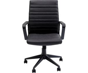 Kare Design Chaise de Bureau Labora Dossier Bas, Noir, Aspect Cuir, Pivotante, Ergonomique, Style Moderne, Fauteuil de Bureau, Confortable, Rembourrage, 109x59x62cm (H/L/P)