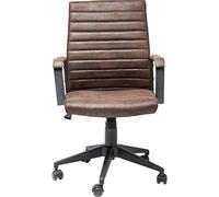 Kare Design Chaise de Bureau Labora, Marron/Noir, Aspect Cuir, Pivotante, Ergonomique, Fauteuil de Bureau, Confortable, Rembourrage, Moderne, Charge 110kg, 109x59x62 cm (H/L/P)