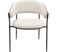 Kare Design Chaise de Salle à Manger Cindy - Beige - Hauteur d'assise : 46 cm - avec accoudoirs et Dossier - pour Salon - 77 x 62 x 57 cm (H x l x P)