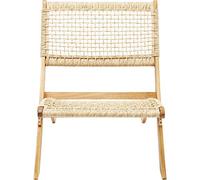 Kare Design Chaise Pliante Copacabana, Beige, Bois Massif, Deco Intérieur et Extérieur, Moderne, Décoration Chambre, Salon, Capacité de Charge max 100kg, 73x78x60 cm (H/L/P)