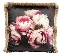 Kare Design Coussin Blush Roses, Multicolore, Aspect Velours, Motif de Fleurs, Coussin Decoratif, Carré, Deco Intérieur, Decoration Chambre, Chaise, Canapé, Lit, Salon, Maison, 45 x 45 cm