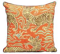 Kare Design Coussin Tiger Love - Rouge - Multicolore - 45 x 45 cm - Motif Tigre - Housse Amovible avec Fermeture éclair - Coussin décoratif avec Rembourrage - Coussin décoratif pour canapé