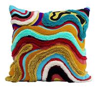 Kare Design Coussin Waves, Multicolore, Motif de Vagues, Coussin Decoratif, Carré, Deco Intérieur, Decoration Chambre, Chaise, Canapé, Lit, Salon, Maison, 45 x 45 cm