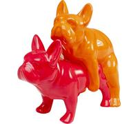 KARE Design Deco Figurine Love Dogs Duo Pop Rose, Orange, Rose, Dolomite, Statue d'animal Moderne, Cadeau, Accessoires décoratifs pour la Maison, décoration de Chambre, décoration d'intérieur pour