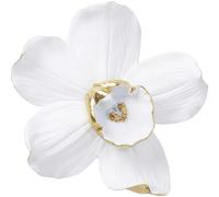 Kare Design Décoration Murale Orchid, Blanc/Or, Motif Fleur, Style Élégante, Deco Intérieur, Décoration Chambre, Salon, Couloir, Bureau, Cadeau, 25x24x7 cm (H/L/P)